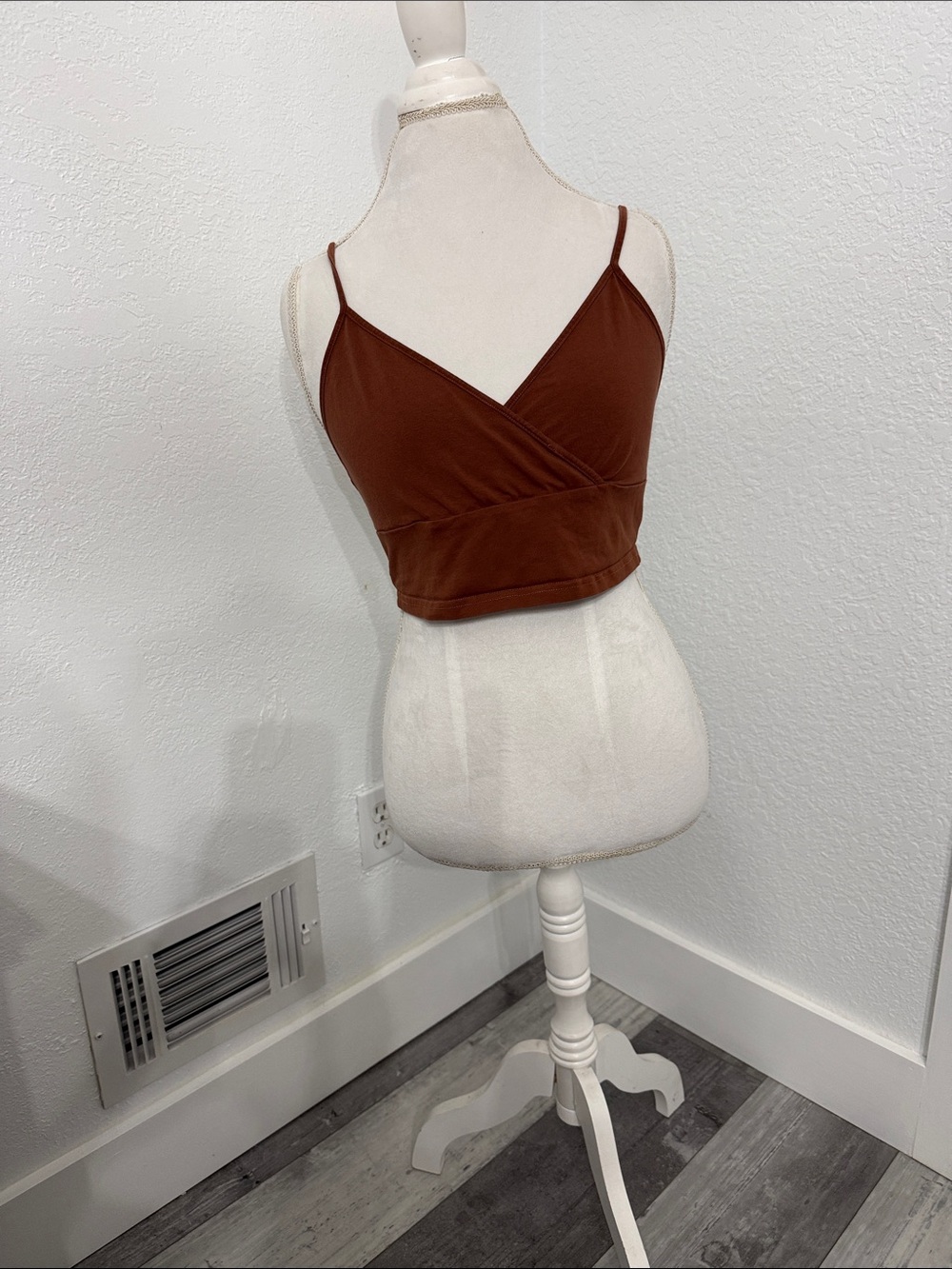 SHEIN Chocolate Brown Wrap Crop Cami